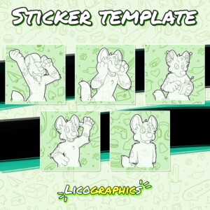 African wild dog stickers (body markings)