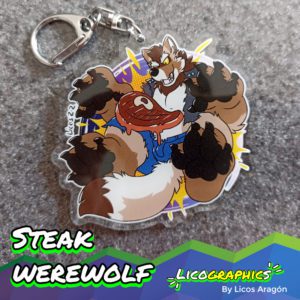 Werewolf steak keychain