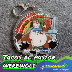 Hungry werewolf keychain
