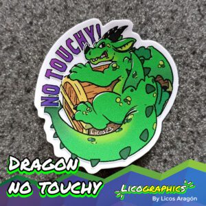 No touchy dragon sticker